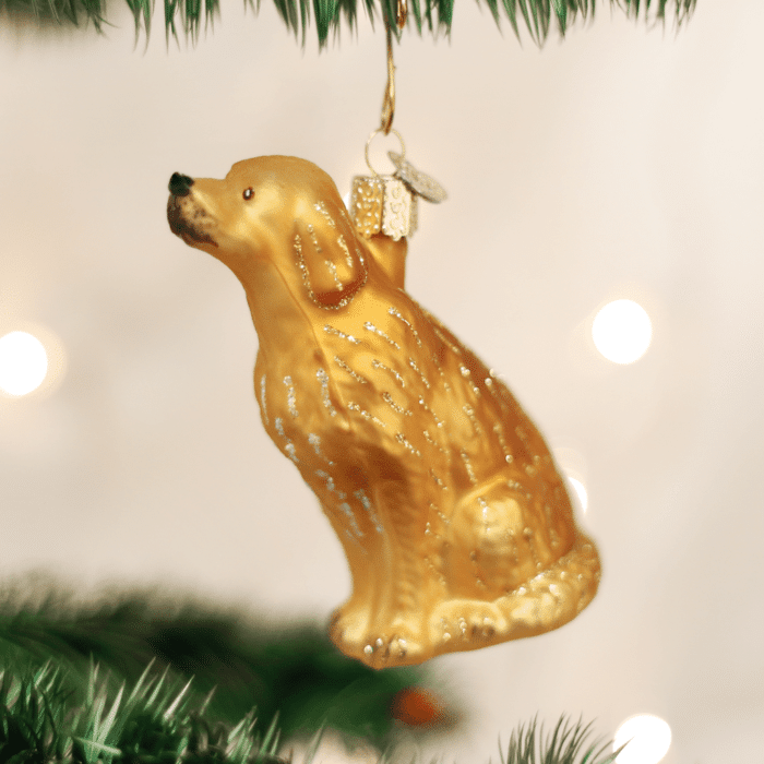 Sitting Golden Retriever Ornament Old World Christmas