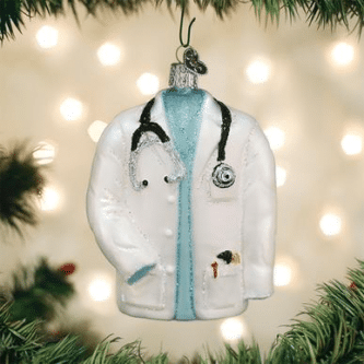 Old World Christmas Blown Glass Doctor's Coat Ornament