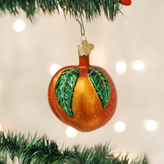 Old World Christmas Blown Glass Peach Ornament