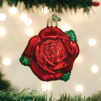 Red Rose Ornament Old World Christmas