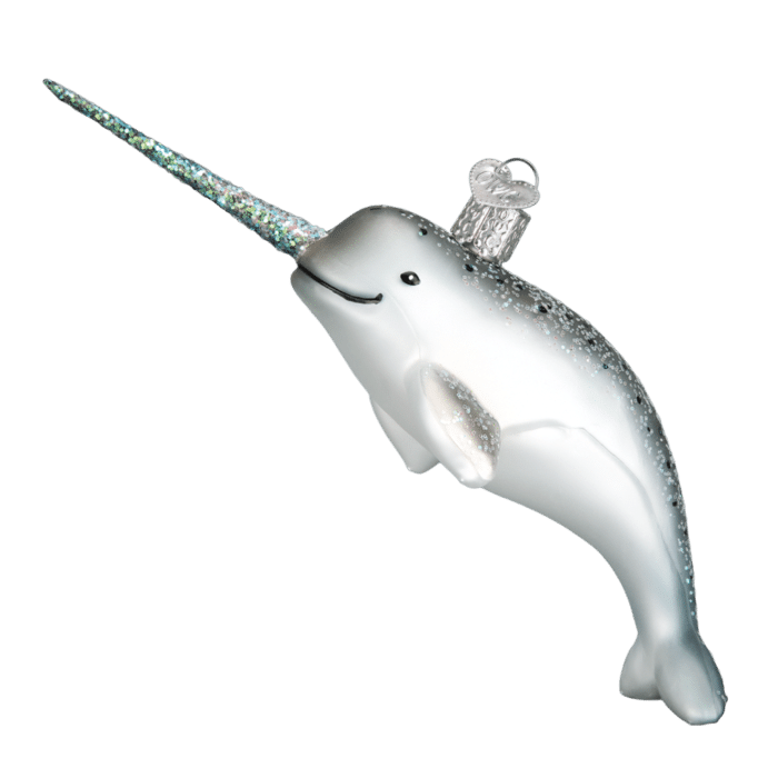Old World Christmas Blown Glass Narwhal Ornament