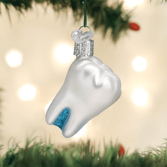 Old World Christmas Blown Glass Tooth Ornament