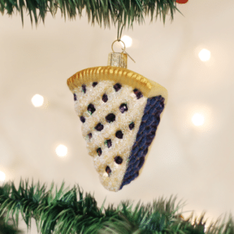 Old World Christmas Blown Glass Piece Of Blueberry Pie Ornament