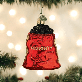 Old World Christmas Blown Glass Bag of Coal Ornament