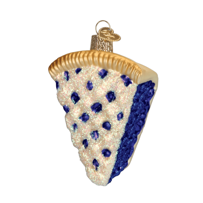 Old World Christmas Blown Glass Piece of Blueberry Pie Ornament