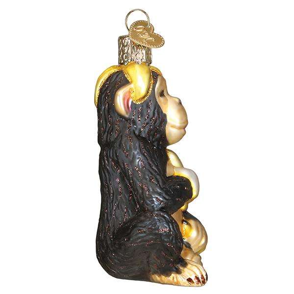 Old World Christmas Blown Glass Chimpanzee Ornament