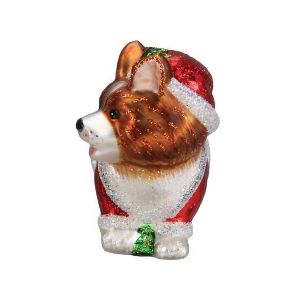 Holly Hat Corgi Puppy Ornament Old World Christmas