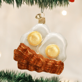 Old World Christmas Blown Glass Bacon and Eggs Ornament