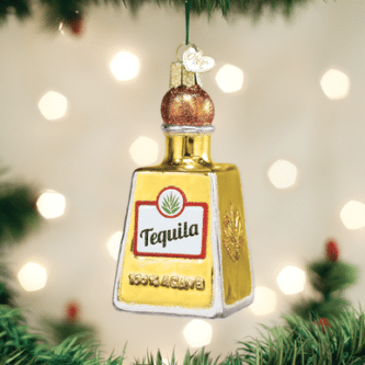 Old World Christmas Blown Glass Tequila Bottle Ornament