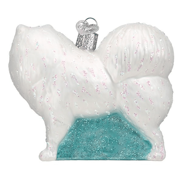 Old World Christmas Blown Glass Samoyed Dog Ornament