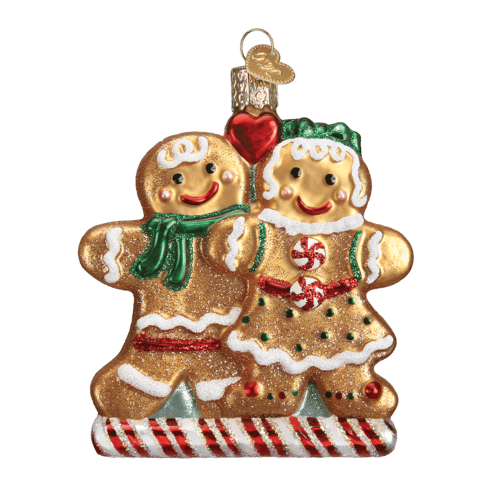 Old World Christmas Blown Glass Gingerbread Friends Ornament