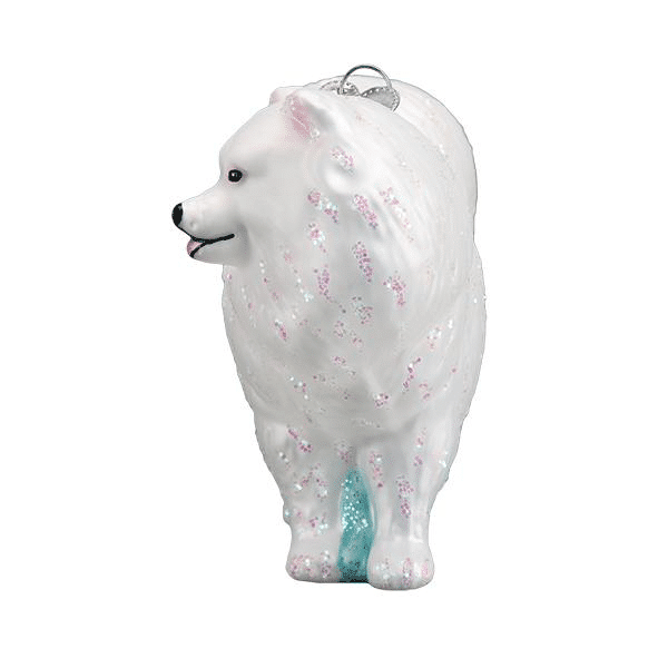 Old World Christmas Blown Glass Samoyed Dog Ornament