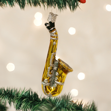 Old World Christmas Blown Glass Saxophone Ornament