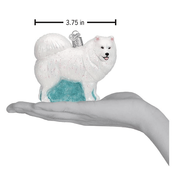 Old World Christmas Blown Glass Samoyed Dog Ornament