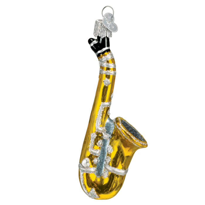Old World Christmas Blown Glass Saxophone Ornament