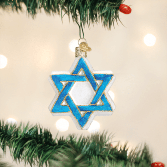 Old World Christmas Blown Glass Star of David Ornament