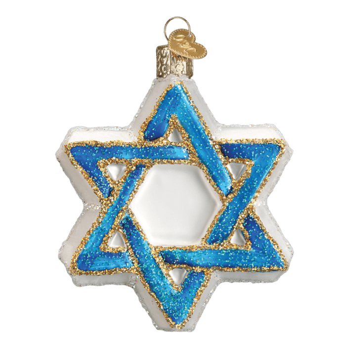 Old World Christmas Blown Glass Star of David Ornament