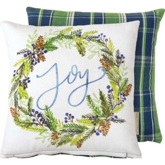 Berry Wreath Joy Pillow