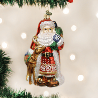 Old World Christmas Blown Glass Nordic Santa Ornament