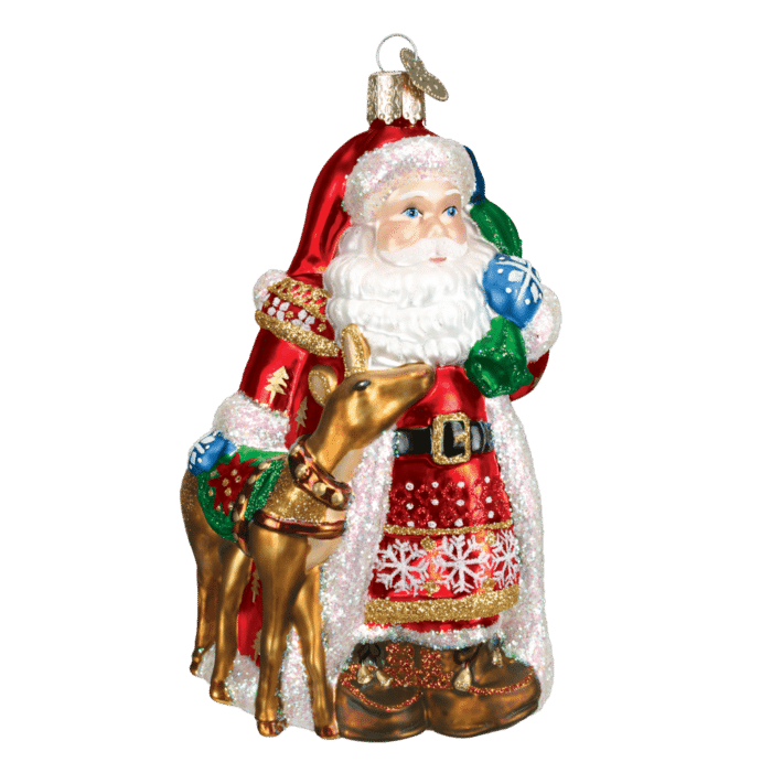 Old World Christmas Blown Glass Nordic Santa Ornament