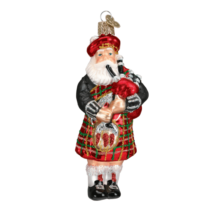 Old World Christmas Blown Glass Highland Santa Ornament