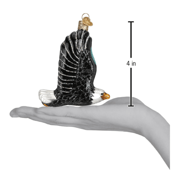 Old World Christmas Blown Glass Eagle in Flight Ornament