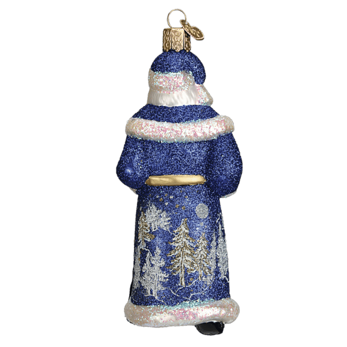 Old World Christmas Blown Glass Glistening Midnight Santa Ornament
