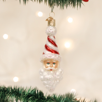 Old World Christmas Blown Glass Peppermint Twist Santa Ornament