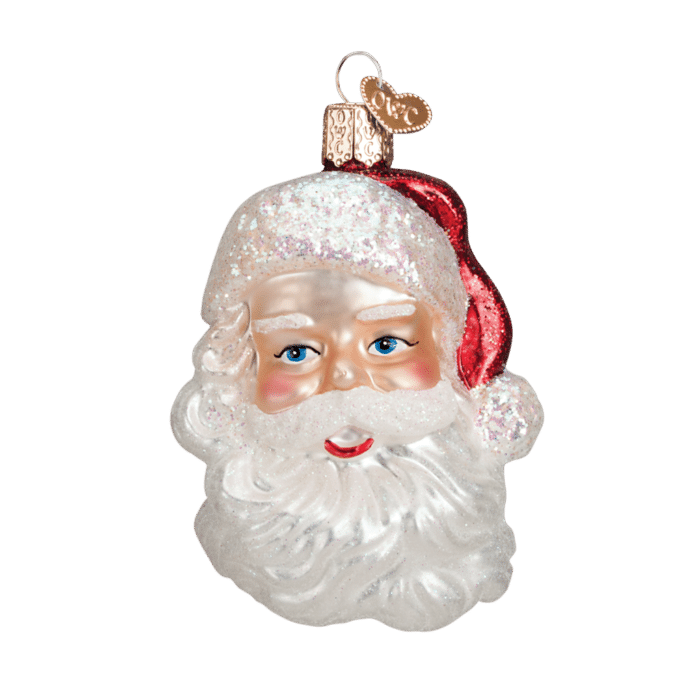 Old World Christmas Blown Glass Mid-Century Santa Ornament