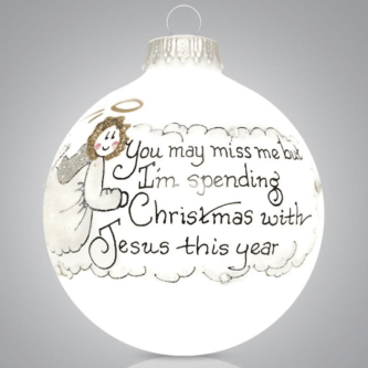 Girl Spending Christmas with Jesus Ornament