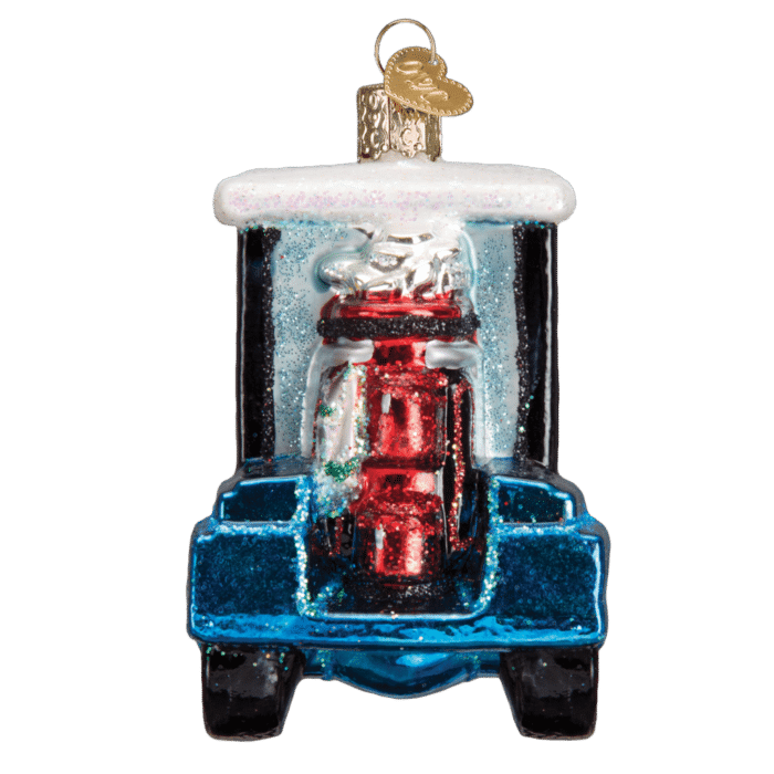 Old World Christmas Blown Glass Golf Cart Santa Ornament
