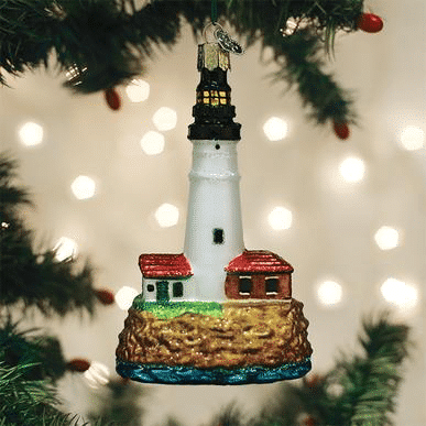 Old World Christmas Blown Glass Portland Head Lighthouse Ornament