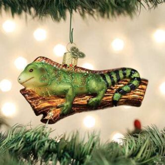 Old World Christmas Blown Glass Iguana Ornament