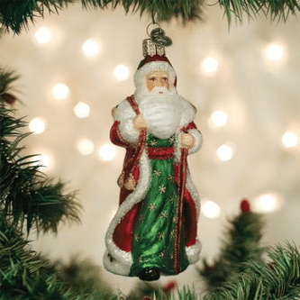 Old World Christmas Blown Glass Father Christmas With Bells Ornament
