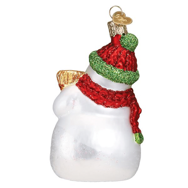 Old World Christmas Blown Glass Snowman with Broom Ornament