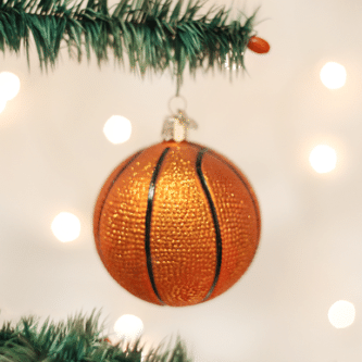 Old World Christmas Blown Glass Basketball Ornament