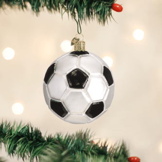 Old World Christmas Blown Glass Soccer Ball Ornament