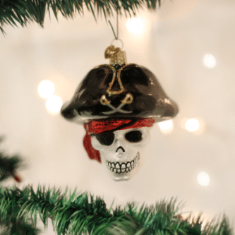 Old World Christmas Blown Glass Jolly Roger Ornament