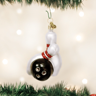 Old World Christmas Blown Glass Bowling Ball & Pins Ornament