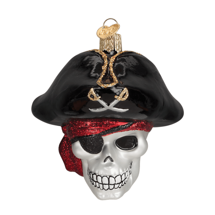 Old World Christmas Blown Glass Jolly Roger Ornament