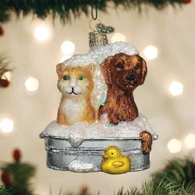 Old World Christmas Blown Glass Bubble Bath Buddies Ornament