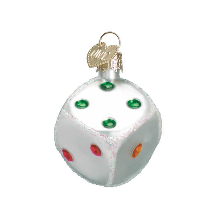 Old World Christmas Blown Glass Dice Ornament