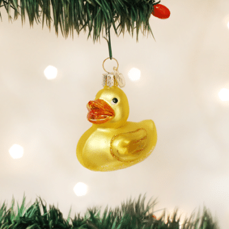 Old World Christmas Blown Glass Rubber Ducky Ornament