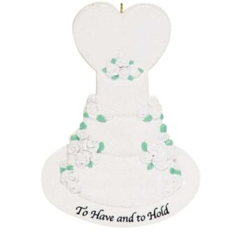 "To Have and to Hold" Wedding Cake Personalized Christmas Ornament