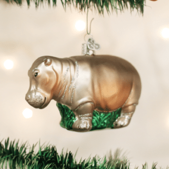 Old World Christmas Blown Glass Hippopotamus Ornament