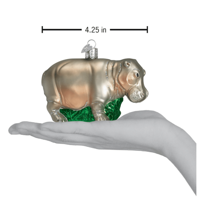 Old World Christmas Blown Glass Hippopotamus Ornament