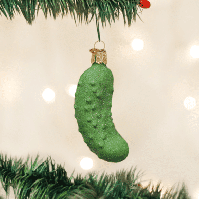 Old World Christmas Blown Glass Glistening Pickle Ornament
