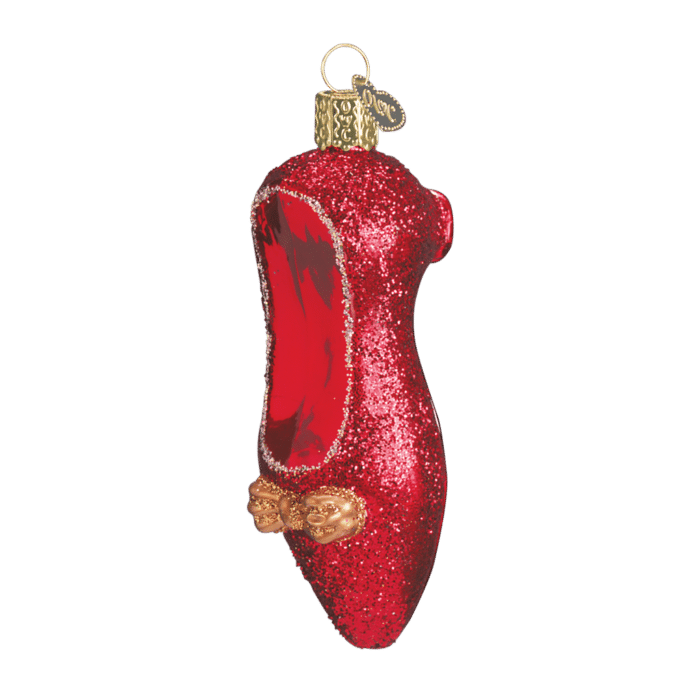 Old World Christmas Blown Glass Red Slipper Ornament