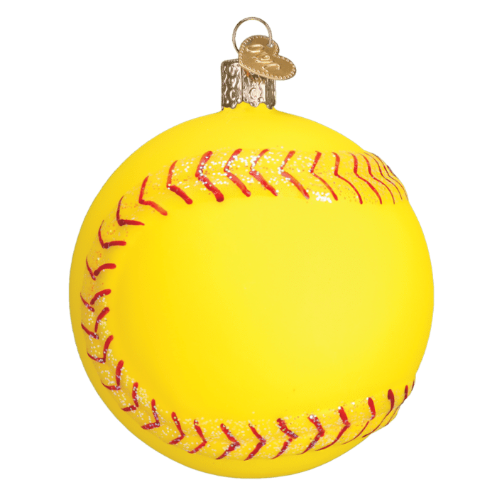 Old World Christmas Blown Glass Softball Ornament