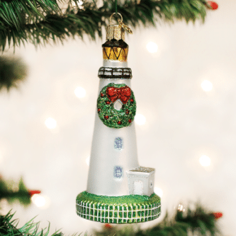 Old World Christmas Blown Glass Ocracoke Lighthouse Ornament